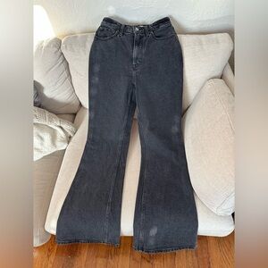 Abercrombie curve love vintage flare high rise jeans, black, 24 short